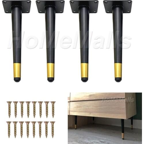 Straight Metal Black-Gold Furniture Legs For Television Cabinet Counter Foot Chair Leg Sofa Tea Coffee Table Legs Hardware Foot