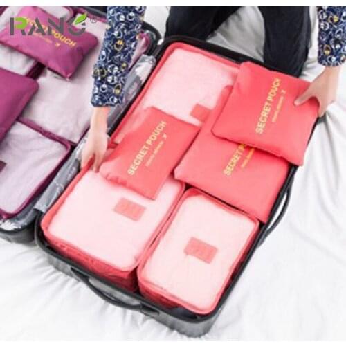 RANO 6bags/set Portable Luggage Organizer Clothes Tidy Suitcase Packing Cube Case Travel Organizer Storage Bags