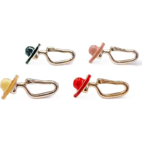 Colorful Enamel Lady Stud Earring Hole Diy Material Connector Linker Eardrop Accessories Jewlery Making Supplies 8pcs