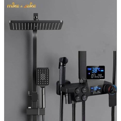 Black Luxury shower set Brass shower mixer wall bathtub faucet bathroom black bathroom Shower faucet Bathtub shower mixer GY552