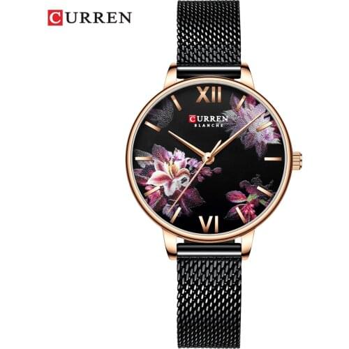CURREN Fashion Casual Watches Women Charming Stainless Steel Bracelet Quartz Watch Ladies Classy Wristwatch Female Casual Clock