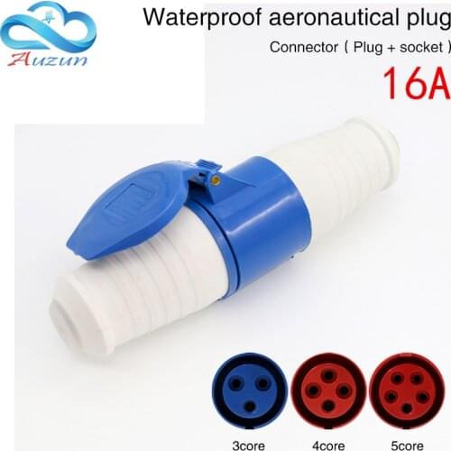 Waterproof and explosion-proof industrial aviation plug socket 3 core 4 core 5 core hole 16A connector aviation plug docking
