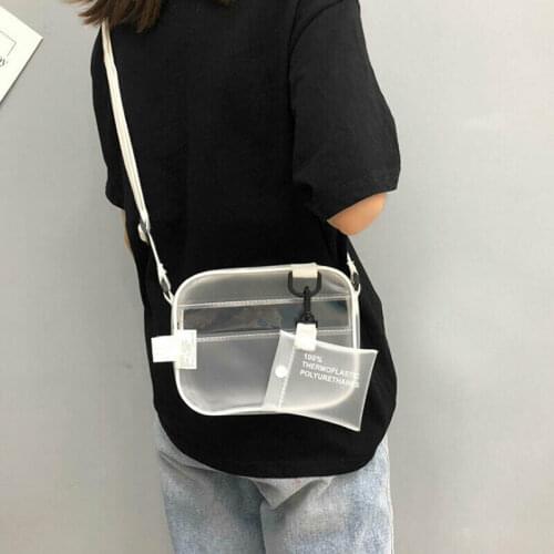 Hot Fashion Women Transparent PVC Messenger Bag Shoulder Bag Zipper Handbag Cross Body Tote Bag