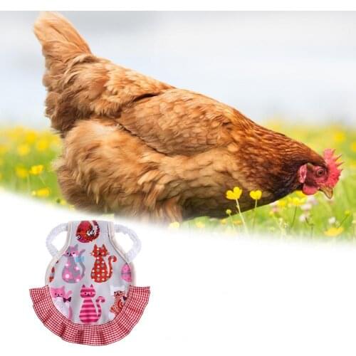 Pet Vest Cartoon Animal Printing Decorative Fabric Ruffled Hem Chicken Protector Dress Pet Vest for Poultry Pet Accessories
