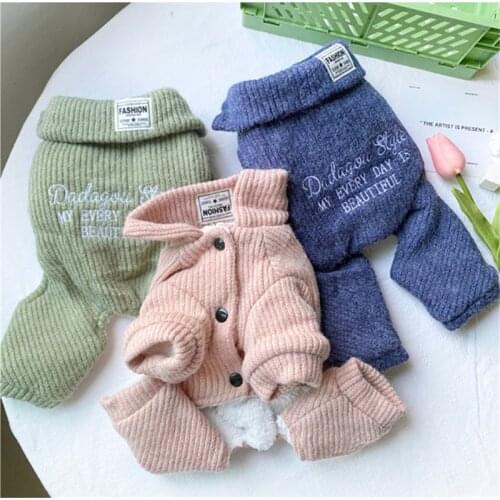 Winter Pet Jumpsuit Dog Clothes Four Leg Warm Dog Clothing Coat Outfit Doggie Puppy Costume Overalls Dropshipping Pet Products