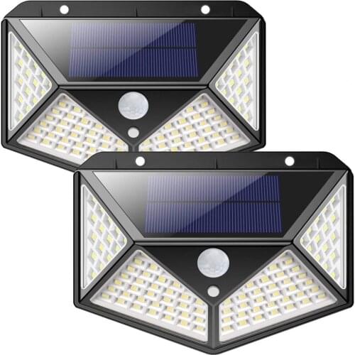 1/2/4Pcs High Efficient Solar Power Light PIR Motion Sensor 100 LED Solar Wall Lamp Outdoor Waterproof Yard Garden Roof Lamps