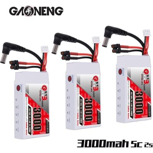 1/3/5PCS GAONENG 7.4V HV Lipo Battery 3000MAH 2S 5C/10C for Fatshark Glasses Dominator Skyzone Aomway FPV Goggles RC Drone