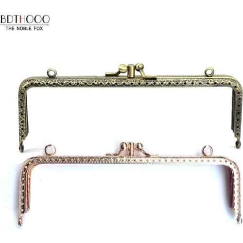 10pcs/lot 18cm Metal Purse Frame for Women Clutch Bag Handle Double Kiss Clasp Lock for Handbag Hardware Bag Part & Accessories