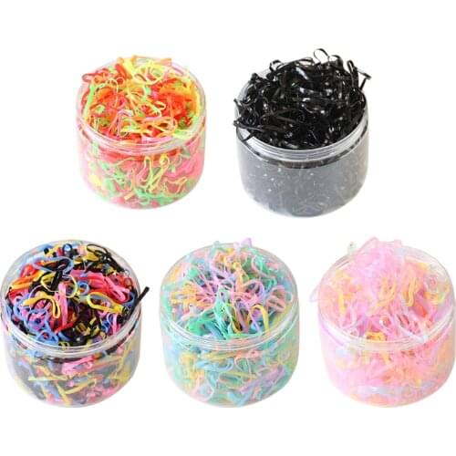 1000 Pcs/Box Mini Rubber Hair Bands Rubber Hair Elastics Hair Tie Kids Girls Strong Hair Accessories Ponytail Holders