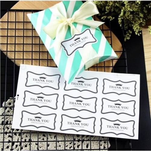 21pc/set sealing sticker for candy cookie box bag chocolate paper gift package Birthday Party favor DIY thank you black crowm