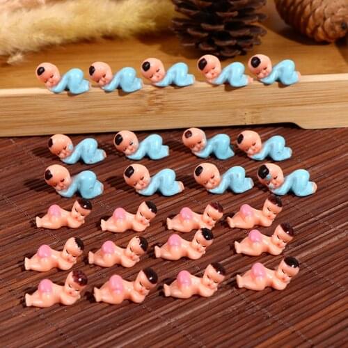 50pcs Mini Sleeping Baby Figurines Doll Boy Girl Baby Shower Favor Party Bag Filler Table Home Decorations -Plastic