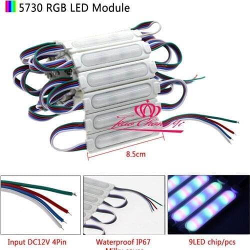5730 9LED COB LED 160 degrees Module RGB DC12V IP67 waterproof lighting 100PCS