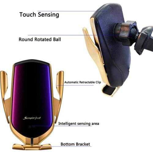 2 in 1 Wireless Car Charger, 10 W Fast Charging, Automatic Charging, Inductive Charging Station for Most Cell Phones
