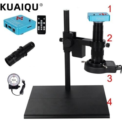 Big Workbench Stand Monocular Microscope Sets +Digital Camera HDMI VGA 38MP+180X Lens LED Light For Repair Phone Soldering