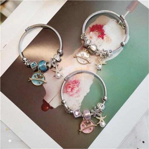 Stainless Steel Wire Rebound Bracelets Beaded Bracelets Creative Design Accessories Bautiful Ladies Choice