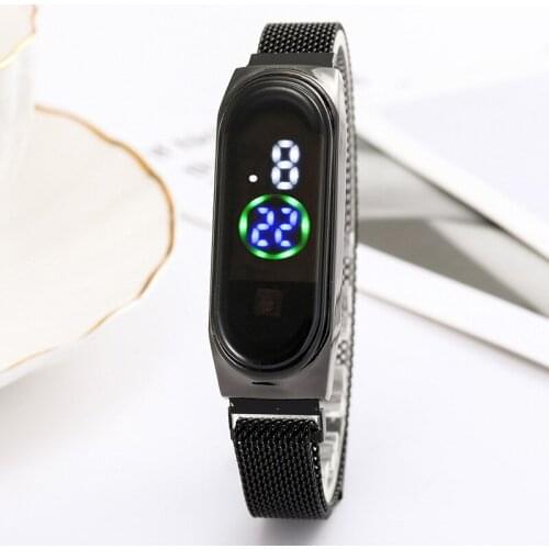Women Watch Ladies Touch Screen LED Watches Rose Gold Magnetic Mesh Belt Electronic Clock Digital Wristwatches Relogio Feminino