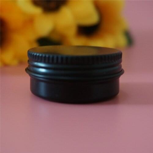 10g black empty round aluminum box metal tin cans 10ml cosmetic cream DIY refillable jar tea Aluminum Pot black containers