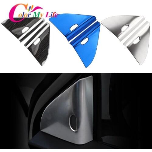 Color My Life Car A Pillar Panel Cover for Nissan Kicks 2017 - 2021 2Pcs/Set Stainless Steel Interior Decoration Trim Sticker