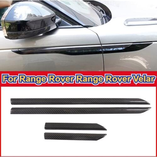 For Land Rover Range Rover Velar 2017 2018 2019 2020 ABS Carbon Fiber Texture Side Fender Cover Trim Car Exterior Accessories