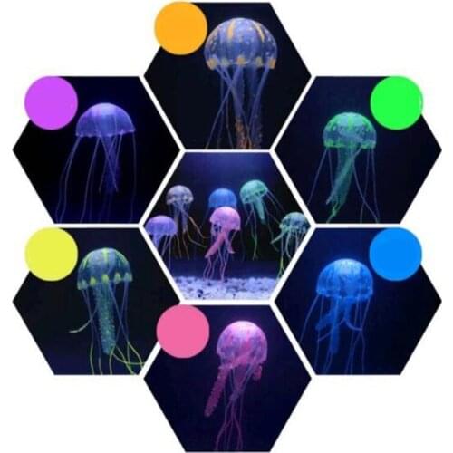 Silica Gel Fluorescent Simulation Jellyfish Fish Tank Landscaping Decorations Goldfish Tank Aquarium Landscaping