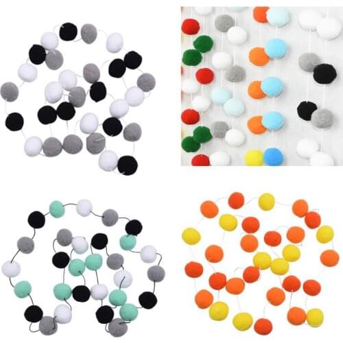 HQ 30 Pcs 3M Handmade Macaron Colored Ball Decoration With Balls Baby Kids Tent Room Decor Accessory Wall Hanging Pendant