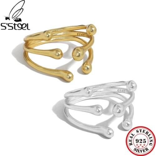 SSTEEL Designer Rings For Women Sterling Silver 925 Minimalist Punk Trendy Personalized Adjustable Ring 2021 Trends Jewellery