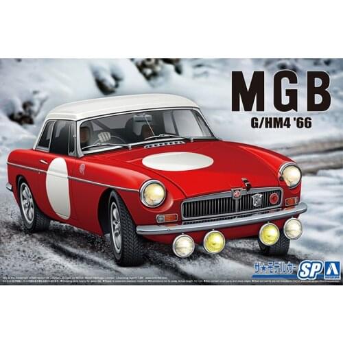 1/24 AOSHIMA plastic assembled car model toy BLMC G/HM4 MG-B CLUB rally version 1966 DIY assembled model kit #06126
