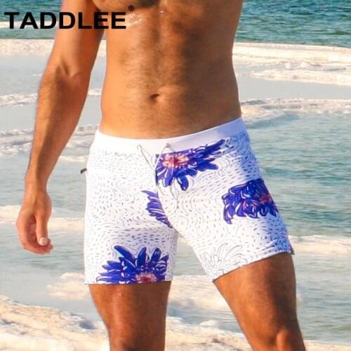 Taddlee Brand Sexy Mens Swimwear Swimsuits Swimming Boxers Trunks Man Square Cut Bathing Suits Board Surfing Shorts Beach Wear