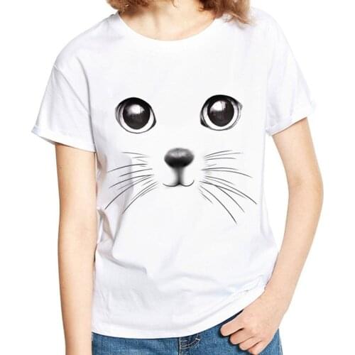 Summer Fashion Ladies Tops New Women Cool Blouse 3D Cat Print Short Sleeve Tees Lovers Unisex Blouse Plus Size XS-2XL