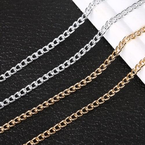 5m/lot Metal Aluminum Link Chains Bulk Gold Silver Color Necklace Chain Lot Bracelet Findings For Jewelry Making