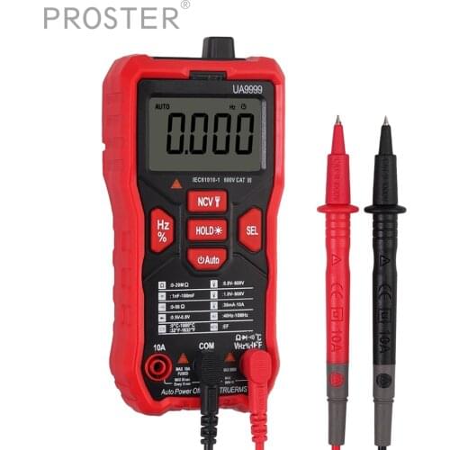 Smart Digital Multimeter 6000 Counts Button Design Multimeter Auto Rang DMM Voltage Capacitance Tester Temperature NCV Backlight
