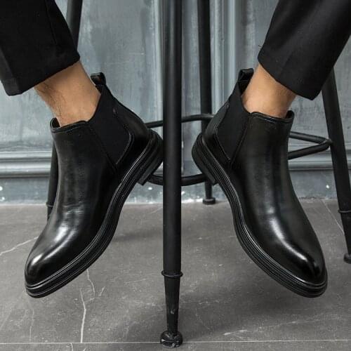 Mazefeng Winter Chelsea Boots Men Leather Shoes Men Ankle Boots Fashion Brand Autumn Winter Male Footwear 2020 Men Size 38-47