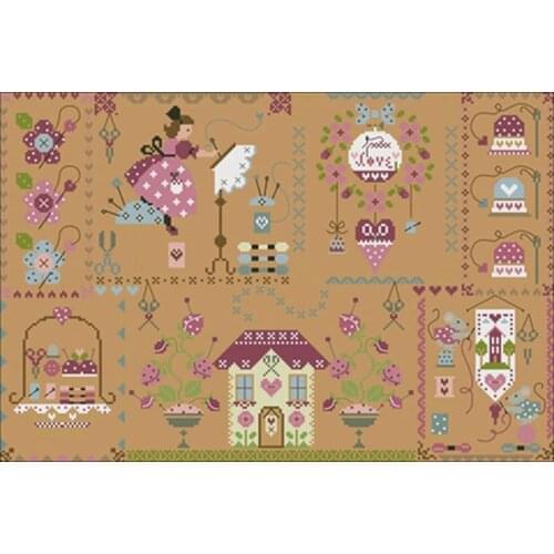 Quilt girl patterns Counted Cross Stitch 11CT 14CT 18CT DIY Chinese Cross Stitch Kits Embroidery Needlework Sets