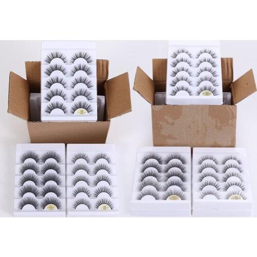Wholesale Lashes Eye Bulk 15/30/60/90/120/150/180Pairs Natural Long False Eyelashes Fluffy Wispy Faux 3D Mink Lashes DROPSHIP