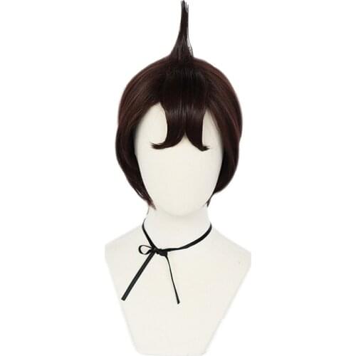 Anime Danganronpa Hifumi Yamada Short Wig Cosplay Costume Dangan Ronpa Heat Resistant Synthetic Hair Men Wigs + Wig Cap