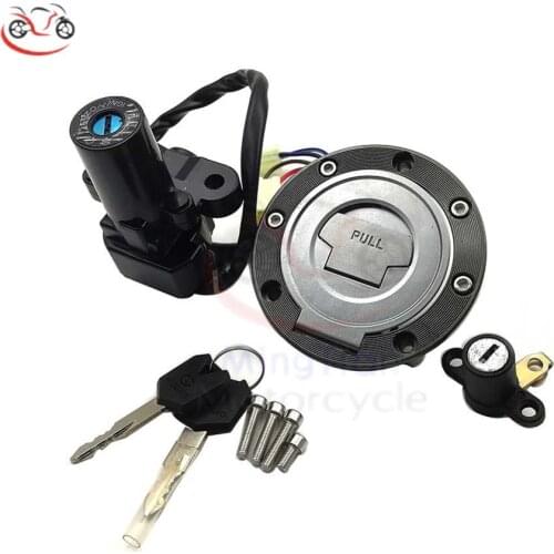 Motorcycle Ignition Switch Oil Fuel Gas Tank Cap Cover Key Set for YAMAHA YZF-R6 YZFR6 YZF R6 2003 2004 2005 03 04 05
