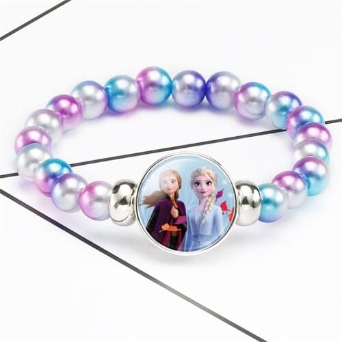 Princess Various colors Bracelet Alloy Glass Bead Bracelet Wish Gift Aisha and Anna Girl Birthday Party Baby Shower Party