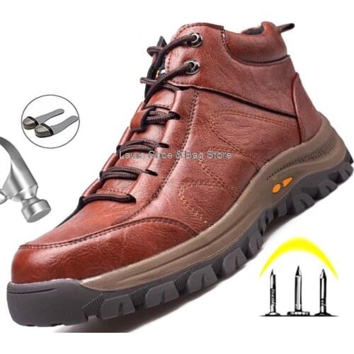 Indestructible Work Boots Safety Steel Toe Shoes Men Outdoor Work Shoes Puncture-Proof Safety Shoes Men Winter Shoes Men Boots