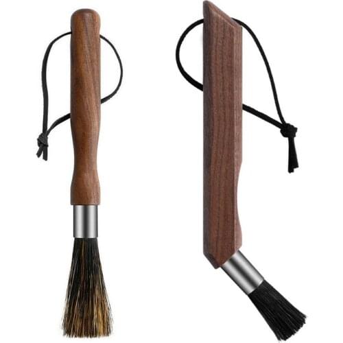 Commercial Household Walnut Bristles Dusting Brush Tool Cof Cleaning Plastic Brush Machine Keyboard Cleaning Coffee Handle T3R7