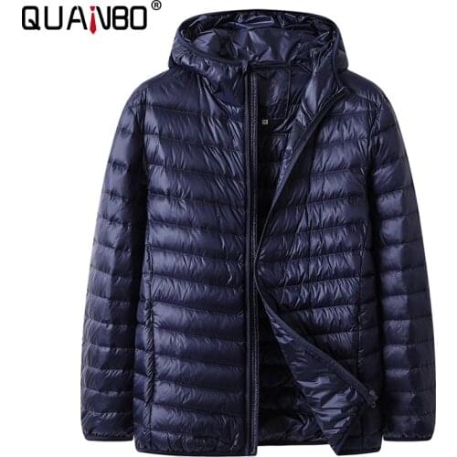 Plus Size 5XL 6XL 7XL 8XL Mens Lightweight Water-Resistant Packable Hooded Puffer Jacket 2021 New Men Casual Loose Fat Jacket