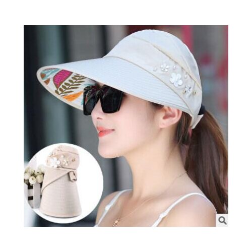 50pcs/lot fedex fast korean style woman casual sun hat female beach Sun Hats pearl flower cap woman casual patchwork cap