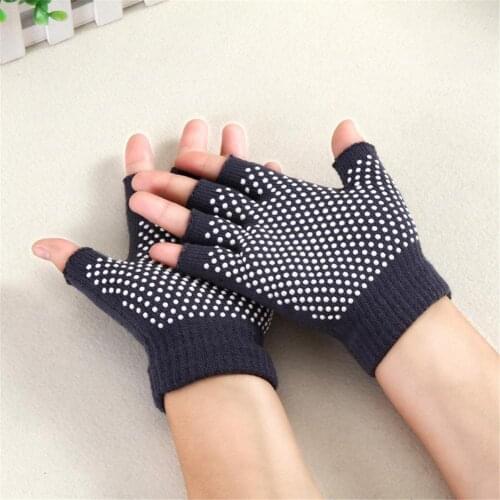 Half Finger Anti-skid Abrasion Resistant Yoga Sports Gloves Pure Cotton Fingerless Yoga Gloves Cotton Anti Slip Fingerless Glove