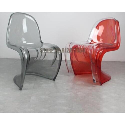 European-style Creative Pan Dong Chair S Chair Transparent Chair Modern Minimalist Coffee Chair Crystal Acrylic Plastic Dining C