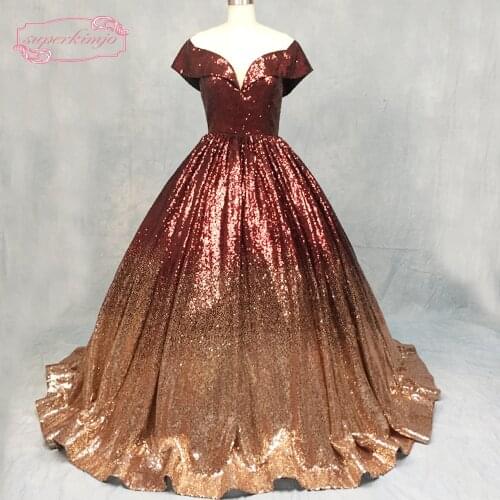 Sparkly prom dresses 2020 sweetheart neckline off the shoulder shinning floor length evening dresses arabic