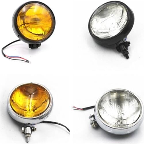 Universal Motorcycle Bates Headlight Lamp Cafe Racer Bobber Touring Chopper For Harley Yamaha Suzuki Kawasaki Old School Atv