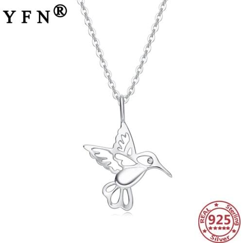 YFN 925 Sterling Silver Hummingbird Necklace Pendant 925 Silver Chains Woman Valentines Day Gift Mothers Day Gifts Moms Gifts