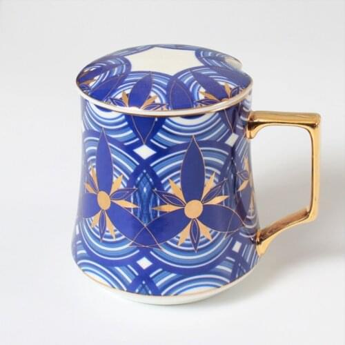 Gold Ceramic Travel Coffe Mug High-end British Style Light Luxury Personalized Water Cup Breakfast Milk Coffee Cups And Mugs