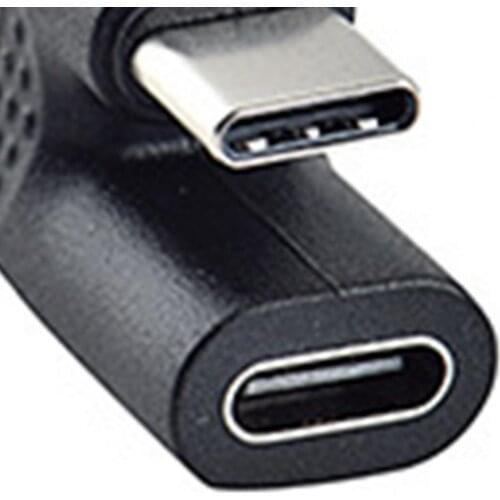 1pcs Type-C Adaptor Convenient Stable Transmission PVC U-shaped Angled Type C Male-to-Female Connector for Tablet Huawei Xiaomi