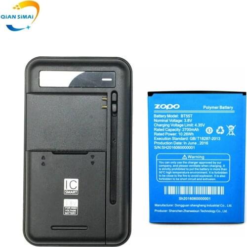 1PCS Universal battery Charger + 1PCS BT55T battery 2700mAh High quality for ZOPO ZP999 mobile Phone