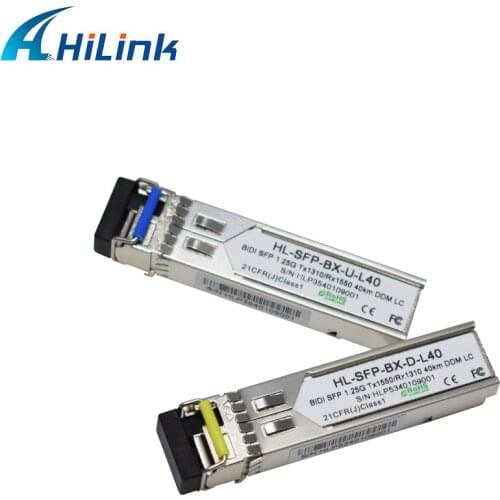 2Pairs/Lot Free Shipping! 1.25G Bidi 1310nm/1550nm 40km LC/SC Fiber Optical Module with DOM Function